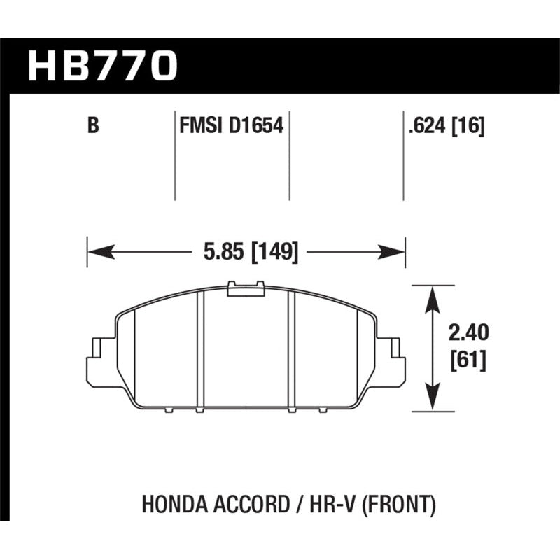 Hawk 13-17 Honda Accord HPS 5.0 Front Brake Pads - T1 Motorsports