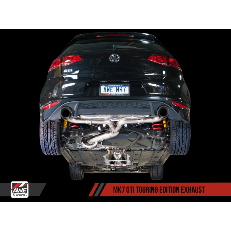 AWE Tuning VW MK7 GTI Touring Edition Exhaust - Diamond Black Tips