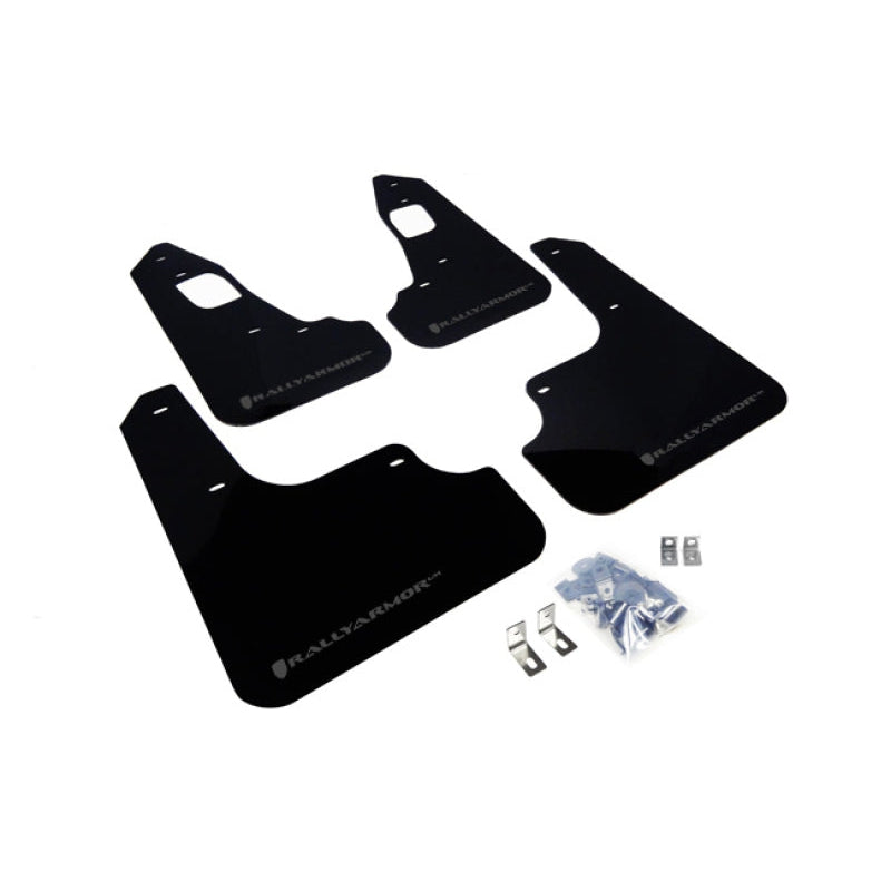 Rally Armor 08-17 Mitsubishi EVO X Black UR Mud Flap w/ Grey Logo - T1 Motorsports