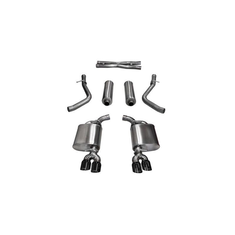 Corsa 15-17 Dodge Challenger Xtreme Cat-Back Dual Rear Exit with Twin 3.5in Black Pro-Series Tips - T1 Motorsports