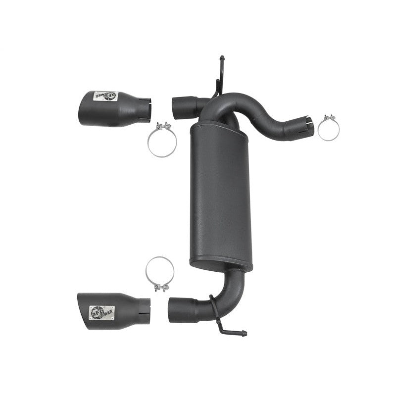 aFe Rebel Series 2.5in 409 SS Axle-Back Exhaust w/ Black Tips 2007+ Jeep Wrangler (JK) V6 3.6L/3.8L