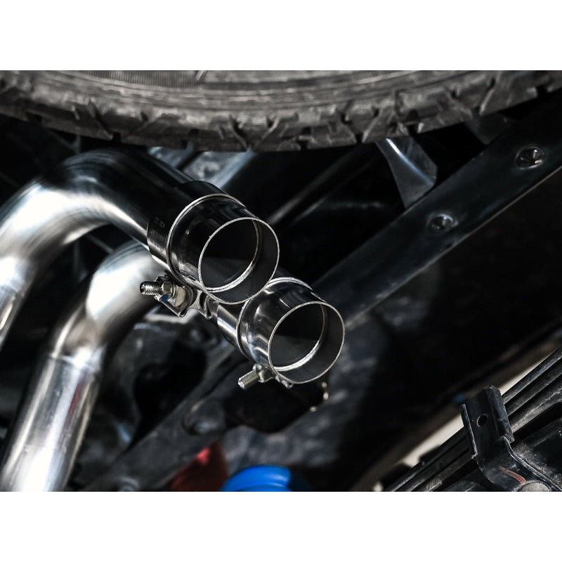 AWE 16-22 Toyota Tacoma 0FG Catback Exhaust w/ BashGuard - Dual Chrome Silver Tips