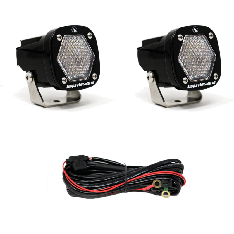 Baja Designs S1 Work/Scene LED Light w/ Mounting Bracket Pair - T1 Motorsports