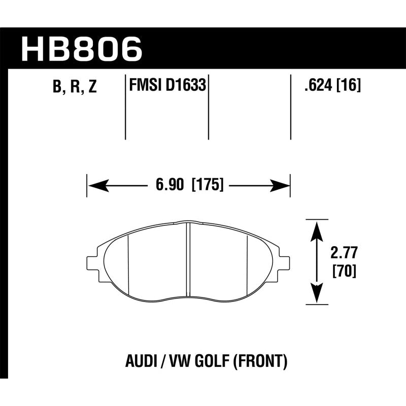 Hawk 16-17 Audi A6 Performance Ceramic Street Front Brake Pads - T1 Motorsports
