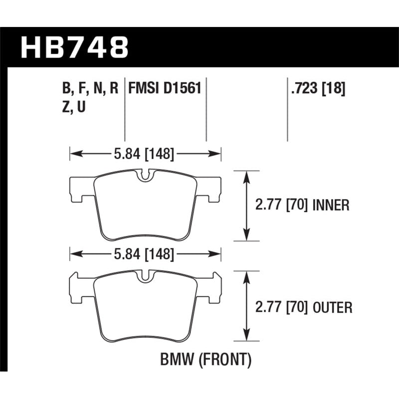 Hawk 13-14 BMW 328i/328i xDrive / 2014 428i/428i xDrive HPS Front Brake Pads - T1 Motorsports