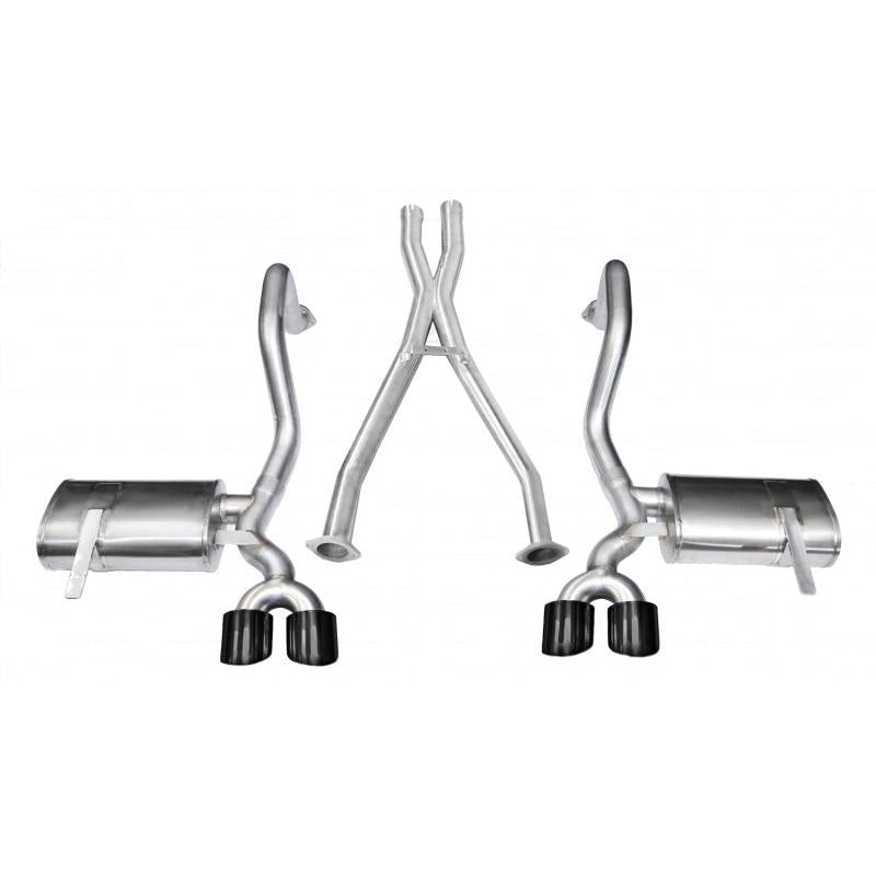 Corsa Xtreme Cat-Back Exhaust (Black Twin 4.0" Tips) - 1997-2004 Chevrolet Corvette C5 Z06 5.7L V8