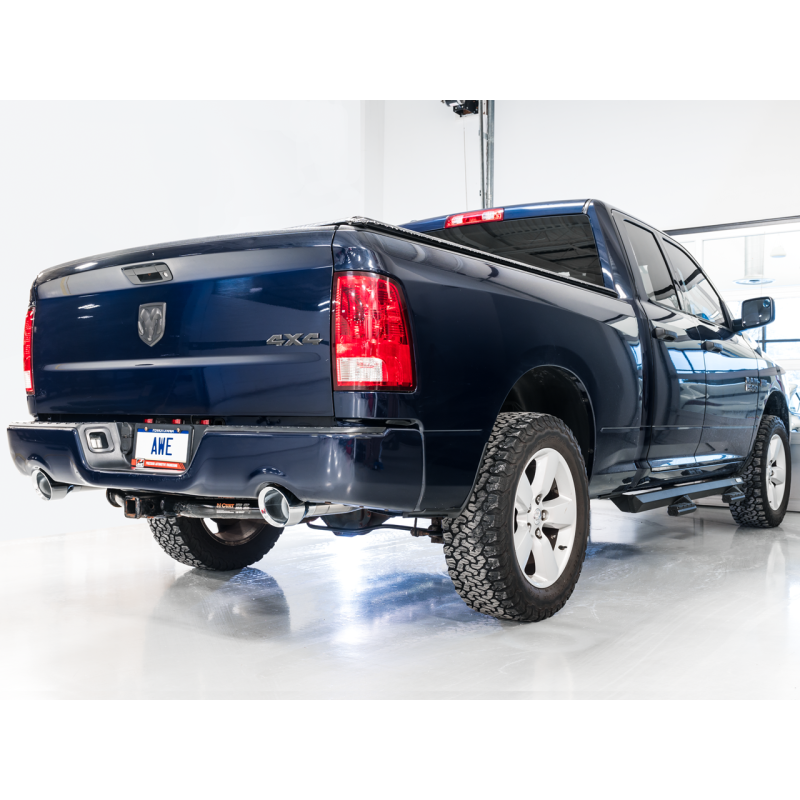 AWE Tuning 09-18 RAM 1500 5.7L (w/Cutouts) 0FG Dual Rear Exit Cat-Back Exhaust - Chrome Silver Tips