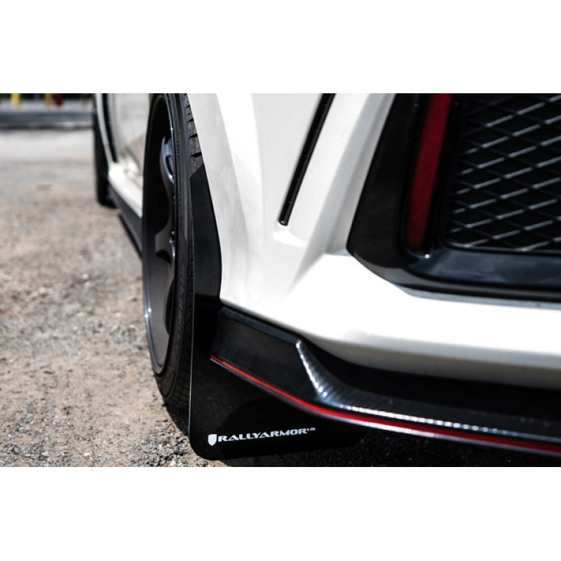 Rally Armor 17-21 Honda Civic Type R Red UR Mud Flap w/ Black Logo - T1 Motorsports