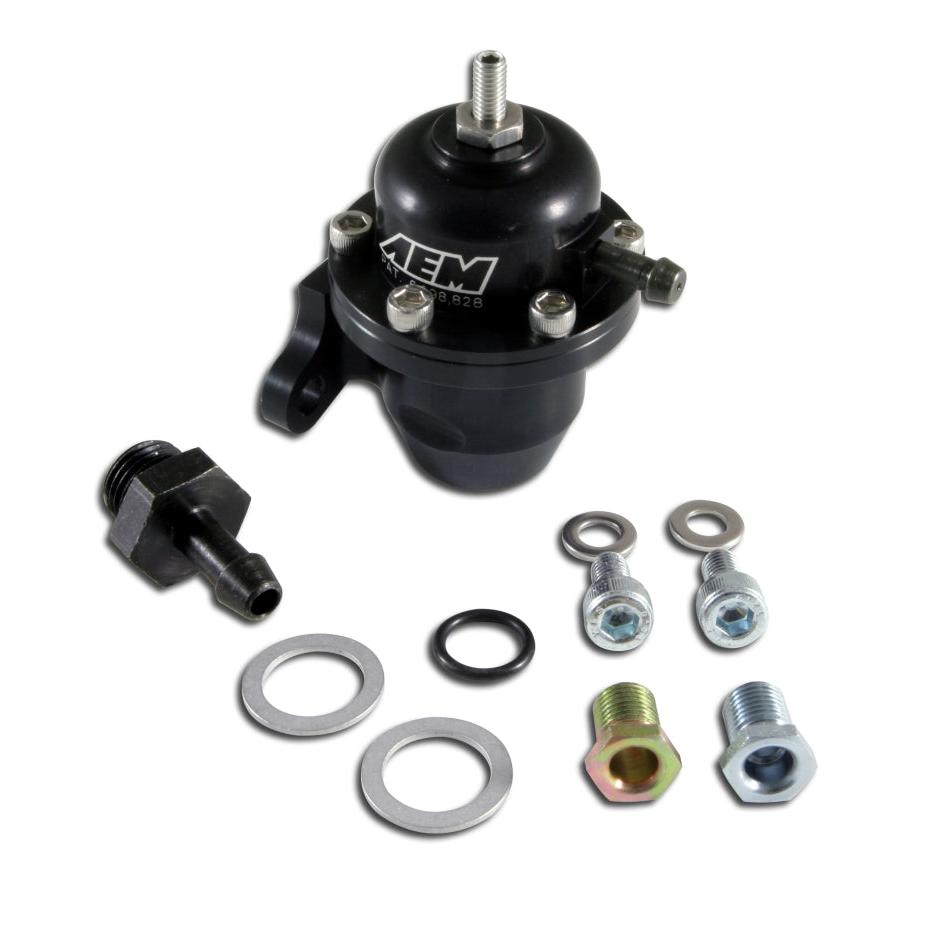 AEM 98-99 Acura CL / 00-05 S2000 / 98-02 Accord / 96-00 Civic Black Adjustable Fuel Pressure Regulat - T1 Motorsports