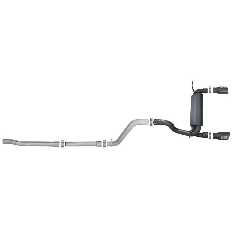 aFe Rebel Series 2.5in 409 SS Cat-Back Exhaust w/ Black Tips 18-19 Jeep Wrangler (JL) V6 3.6L