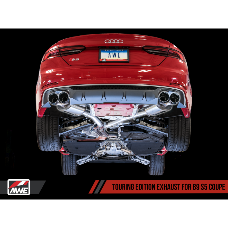 AWE Tuning Audi B9 S5 3.0T Touring Edition Exhaust - Black Diam Tips (102mm)