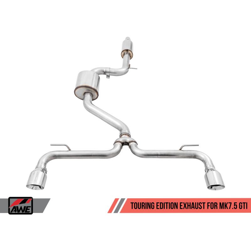 AWE Tuning Volkswagen GTI MK7.5 2.0T Touring Edition Exhaust w/Chrome Silver Tips 102mm