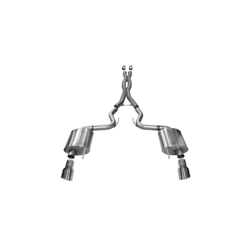 Corsa 3in Sport Cat-Back Exhaust Dual Rear Exit w/ Polished Tips - 2015-2017 Ford Mustang GT Coupe 5.0L