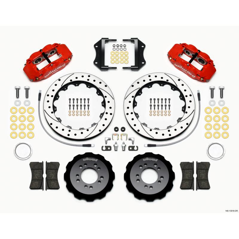 Wilwood Narrow Superlite 6R Front Hat Kit 12.88in Drill Red 2013-Up Ford Focus ST w/ Lines - T1 Motorsports