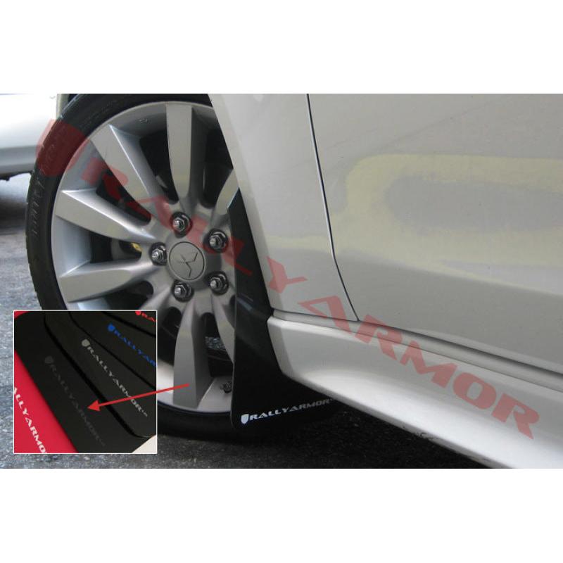Rally Armor 07-17 Mitsubishi Lancer Black UR Mud Flap w/ Grey Logo