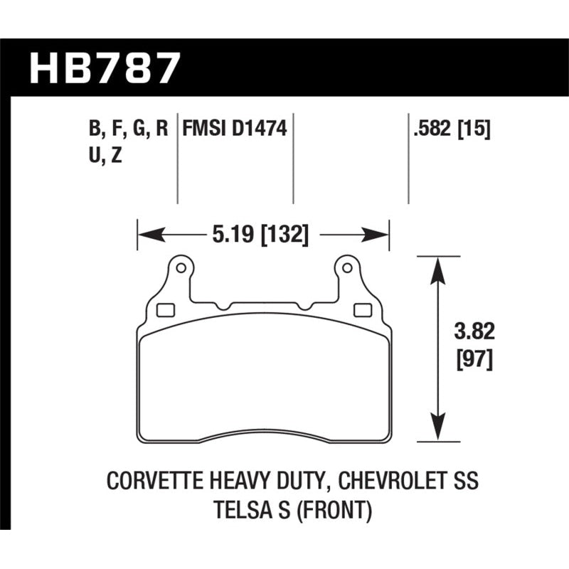 Hawk 15-17 Chevy Corvette Z06 DTC-60 Race Front Brake Pads - T1 Motorsports