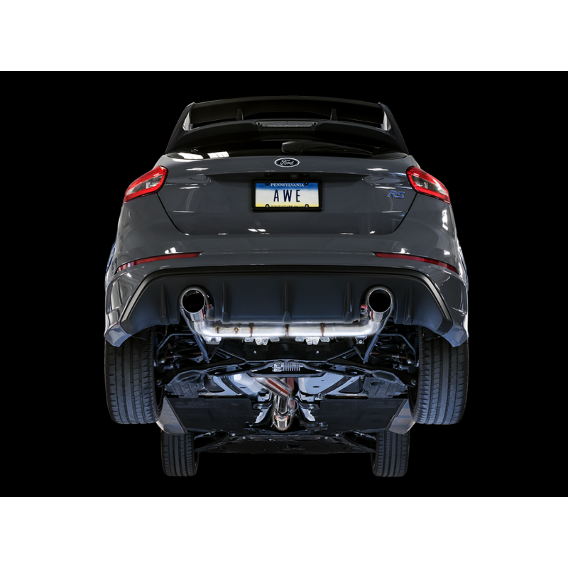 AWE Tuning Ford Focus RS Track Edition Cat-back Exhaust - Chrome Silver Tips