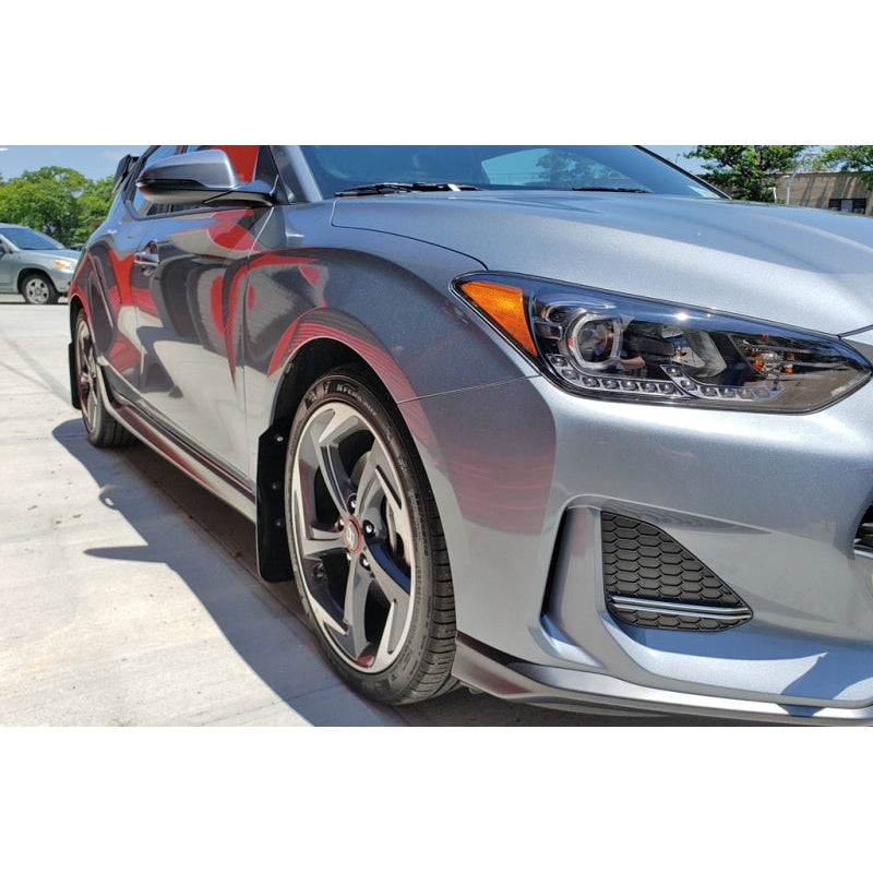 Rally Armor 19-21 Hyundai Veloster Turbo R-Spec Black UR Mud Flap w/ Dark Grey Logo - T1 Motorsports