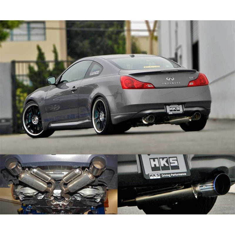 HKS Dual Hi-Power Titanium Tip Catback Exhaust - Infiniti G37