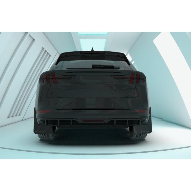 Rally Armor 21-23 Ford Mustang Mach-E Black UR Mud Flap w/ Metallic Black Logo