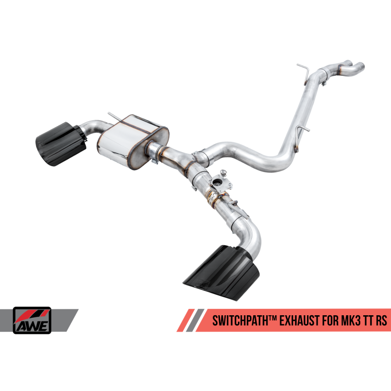 AWE Tuning 18-19 Audi TT RS 2.5L Turbo Coupe 8S/MK3 SwitchPath Exhaust w/Diamond Black RS-Style Tips - T1 Motorsports
