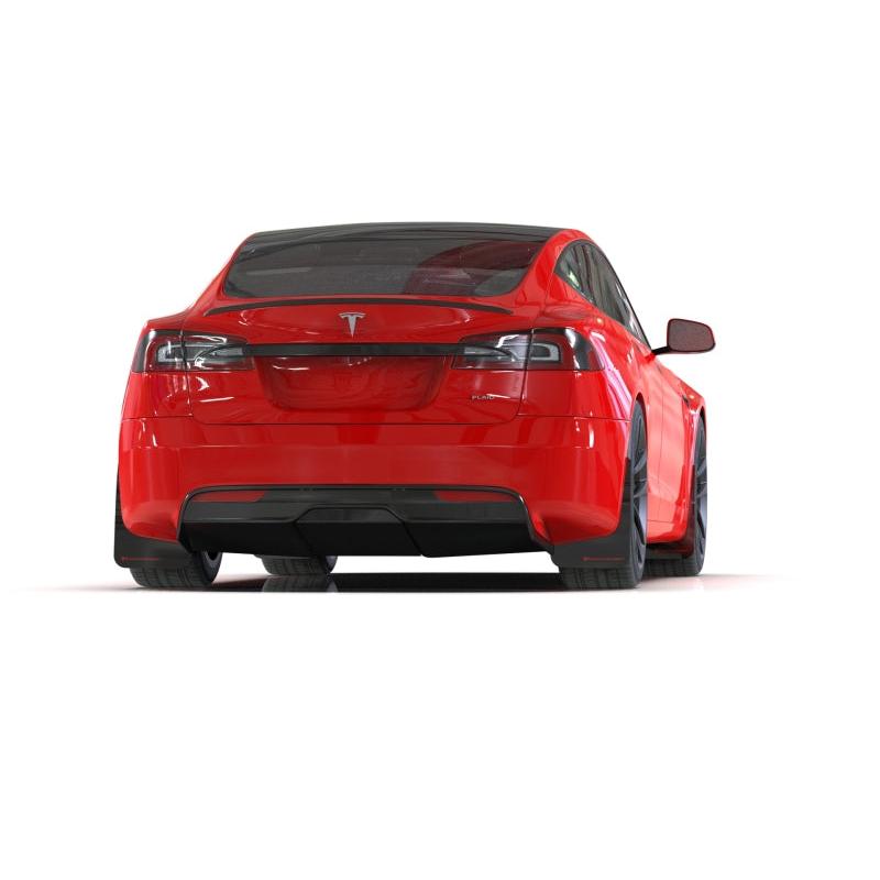 Rally Armor 21-23 Tesla Model S / S Plaid Black UR Mud Flap w/ Red Logo