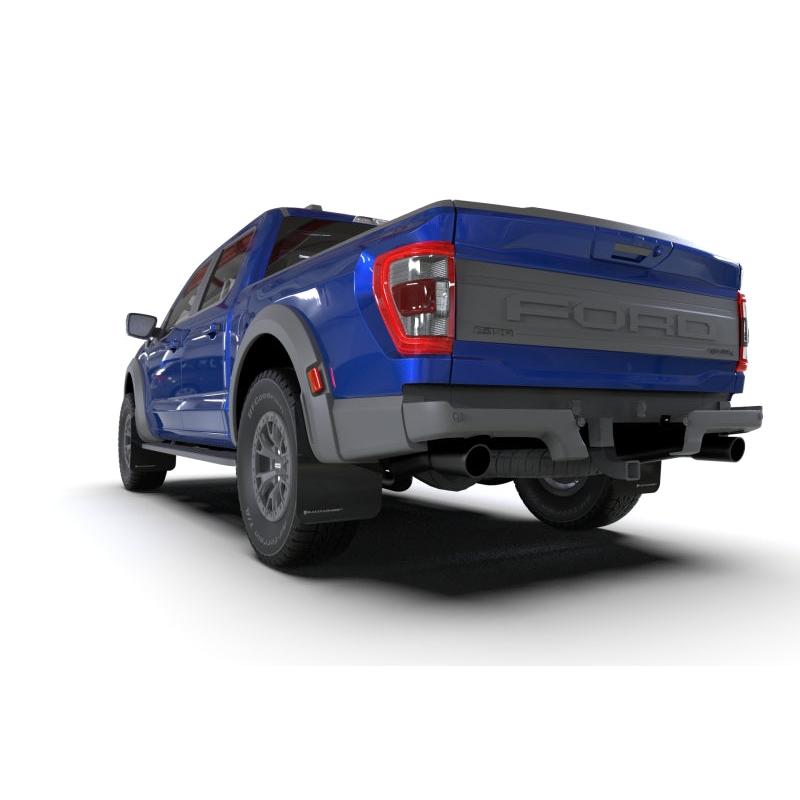 Rally Armor 21-23 Ford F-150 Raptor Black UR Mud Flap w/ Metallic Black Logo