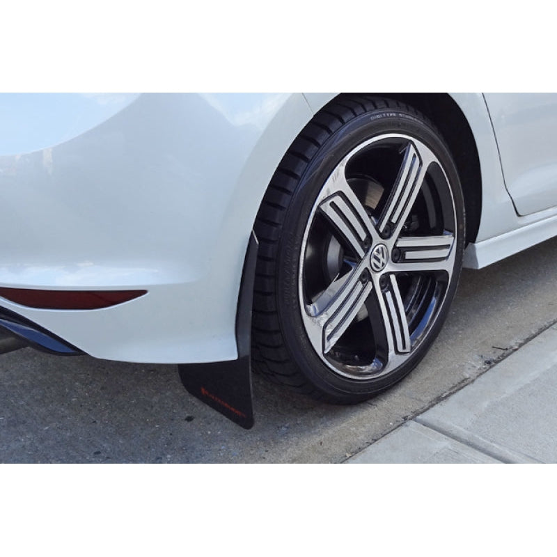 Rally Armor 15-17.5 VW Golf R Black UR Mud Flap w/ Red Logo - T1 Motorsports