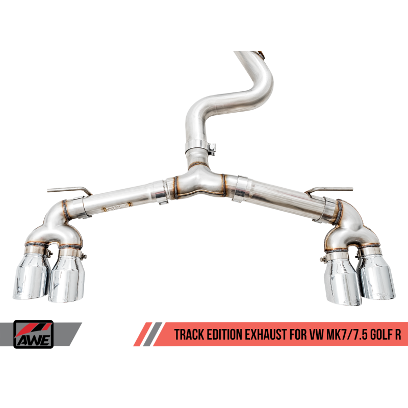 AWE Tuning MK7.5 Golf R Track Edition Exhaust w/Chrome Silver Tips 102mm