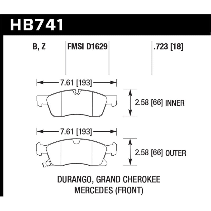 Hawk 13-15 Mercedes-Benz GL350/450 12-15 ML350 2015 ML250 HPS 5.0 Front Brake Pads - T1 Motorsports