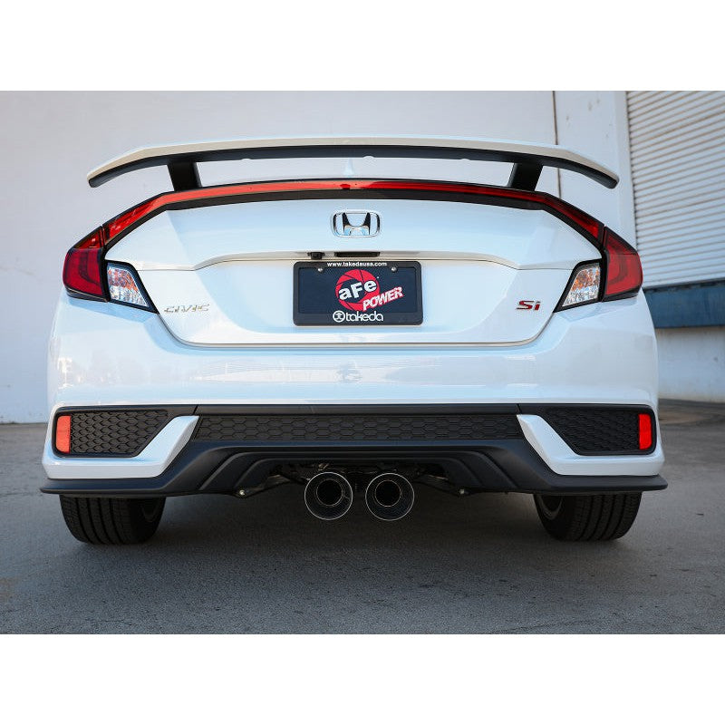 aFe Takeda 2.5in 304SS Cat-Back Exhaust System 17-20 Honda Civic SI Coupe L4-1.5L (t) - Polished Tip