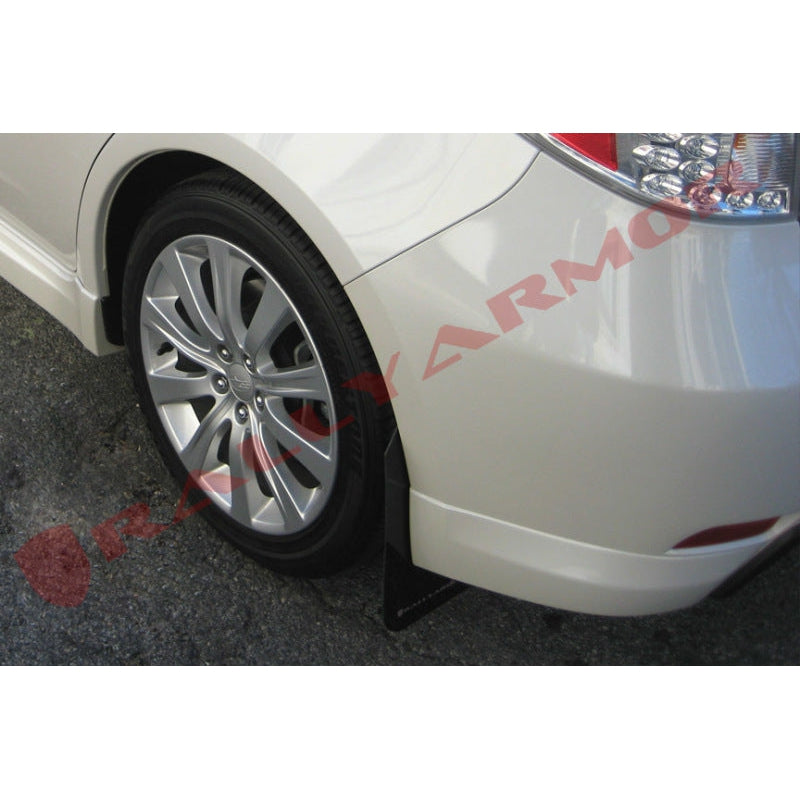 Rally Armor 08-10 Subaru WRX (Hatch & Sedan) / 08-11 Impreza 2.5i Black UR Mud Flap w/ Grey Logo - T1 Motorsports