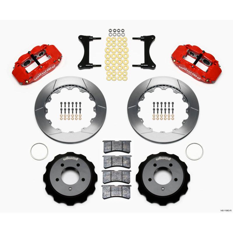 Wilwood Narrow Superlite 6R Front Hat Kit 12.88in Red 93-96 Mazda RX7 - T1 Motorsports