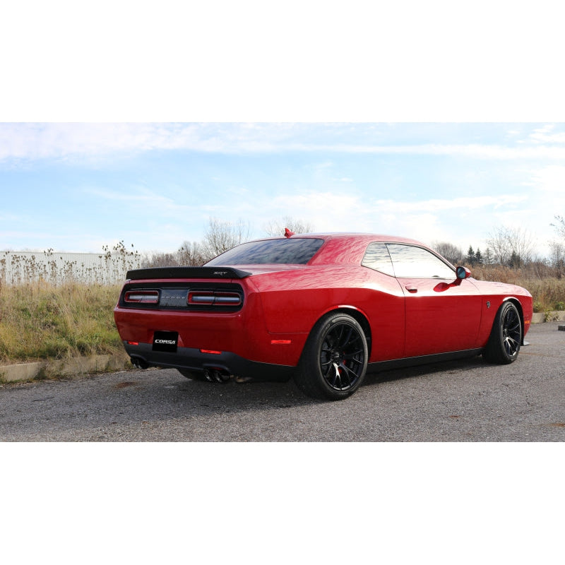 Corsa 15-17 Dodge Challenger Hellcat Dual Rear Exit Extreme Exhaust w/ 3.5in Black Tips - T1 Motorsports