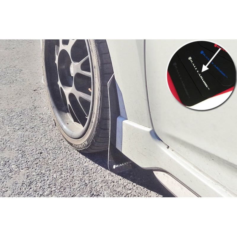 Rally Armor 12-18 Hyundai Veloster Black UR Mud Flap w/ White Logo - T1 Motorsports