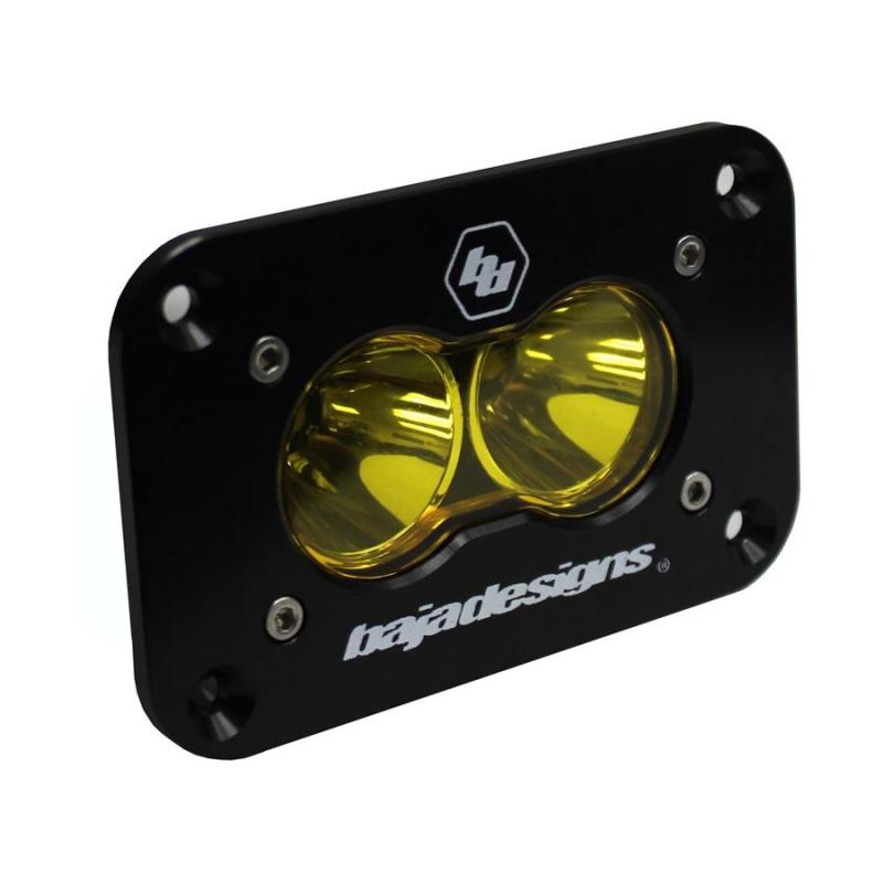 Baja Designs S2 Sport Flush Mount Spot Pattern LED Work Light - Amber - T1 Motorsports