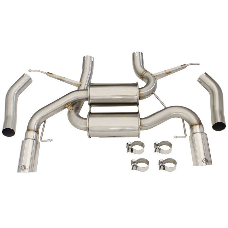 aFe MACHForce XP 2.5in Axle Back Stainless Exhaust w/ Polished Tips 07-13 BMW 335i 3.0L L6 (E90/92)