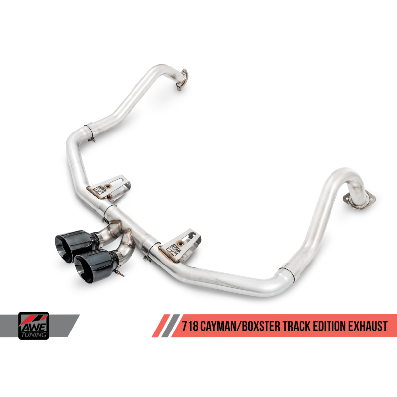 AWE Tuning Porsche 718 Boxster / Cayman Track Edition Exhaust - Chrome Silver Tips
