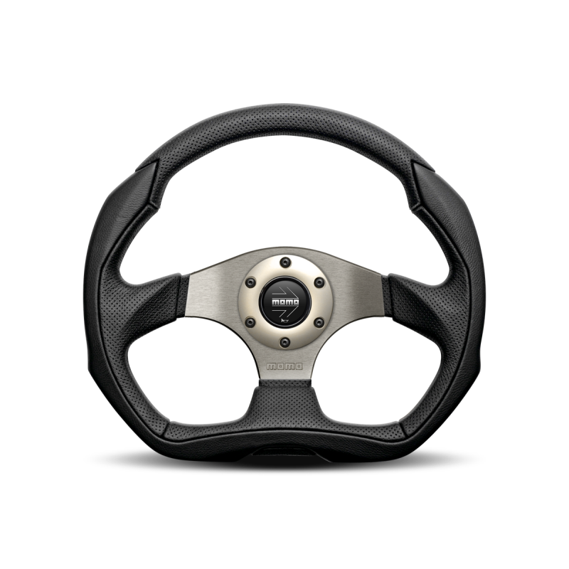 Momo Eagle Steering Wheel 350 mm - Black Leather/Anth Spokes