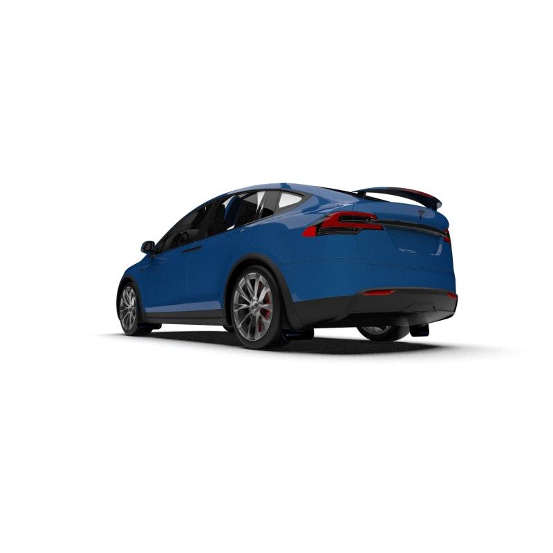 Rally Armor 2022 Tesla Model X Black UR Mud Flap w/ Blue Logo