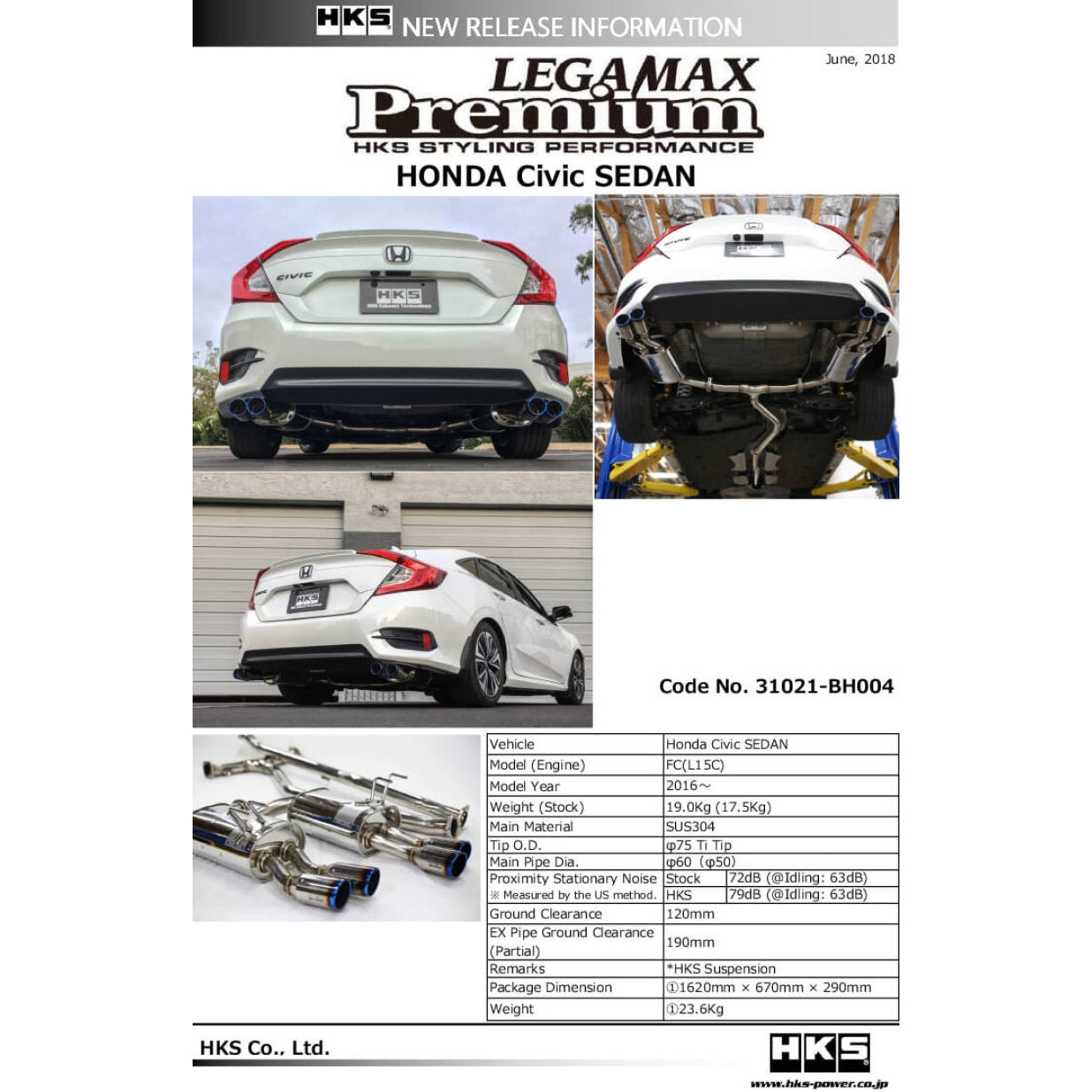 HKS Legamax Premium Exhaust System - Honda Civic