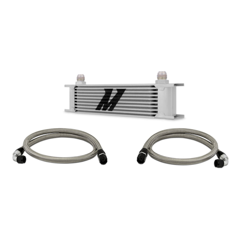 Mishimoto Universal 10 Row Oil Cooler Kit (Metal Braided Lines) - T1 Motorsports