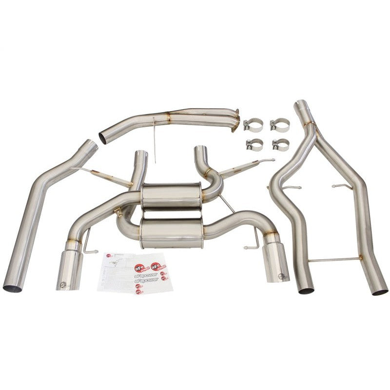 aFe MACHForce XP SS-304 Polish Tip 3.0in-2.5in Dia Cat Back Exhaust 11-13 BMW 335i (E90/E92) 3.0L
