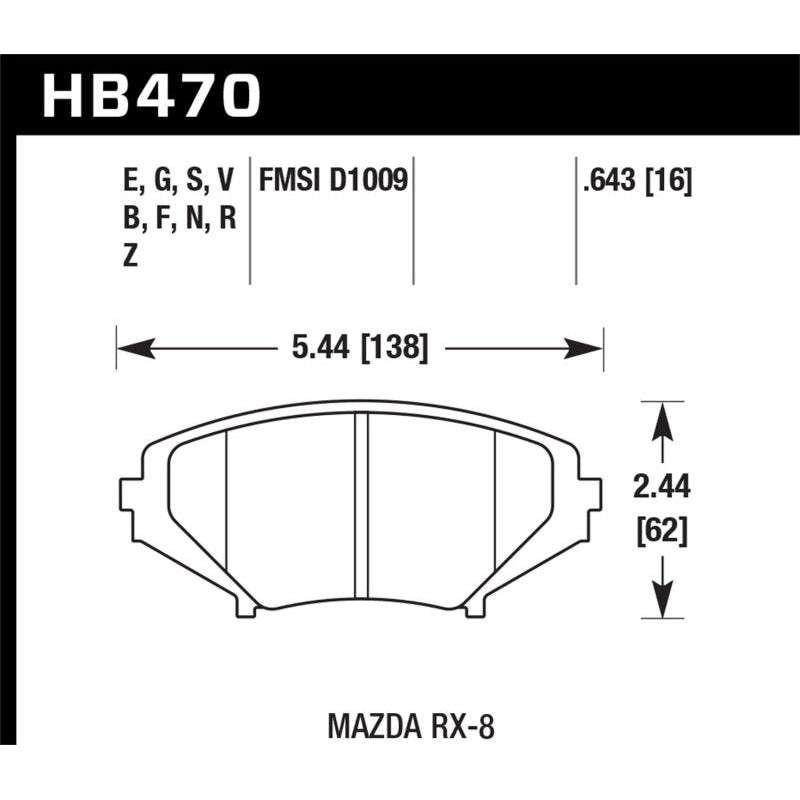 Hawk 04-09 RX8 HP+ Street Front Brake Pads (D1009) - T1 Motorsports