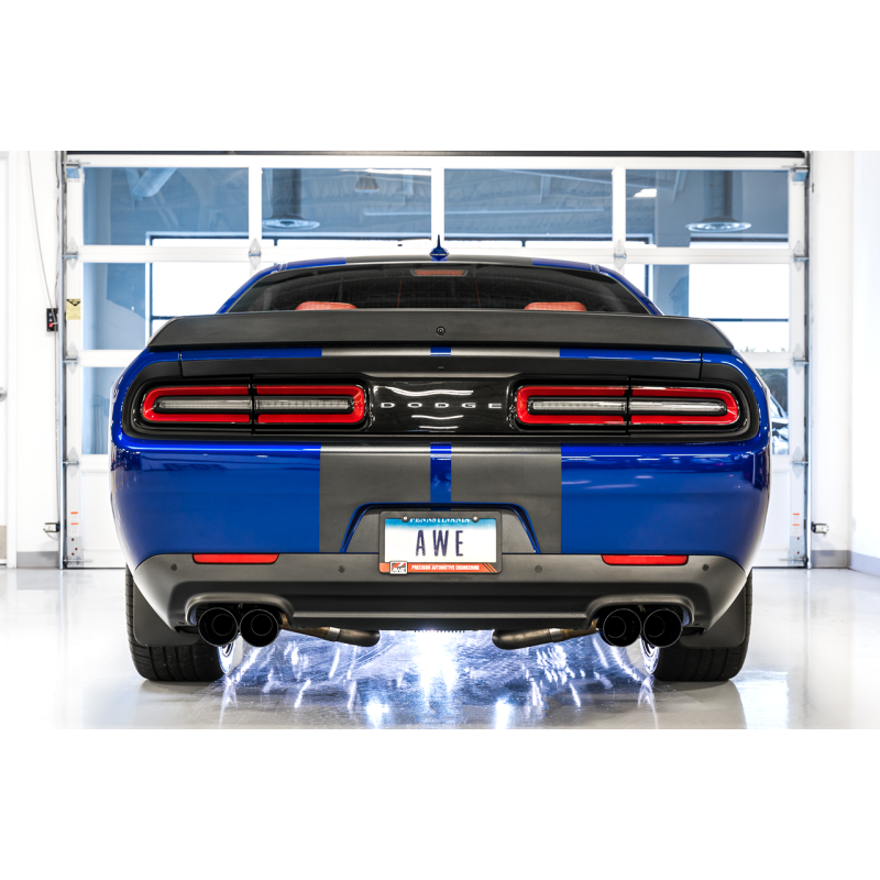 AWE Tuning 2017+ Challenger 5.7 Touring Edition Exhaust - Non-Resonated - Diamond Black Quad Tips
