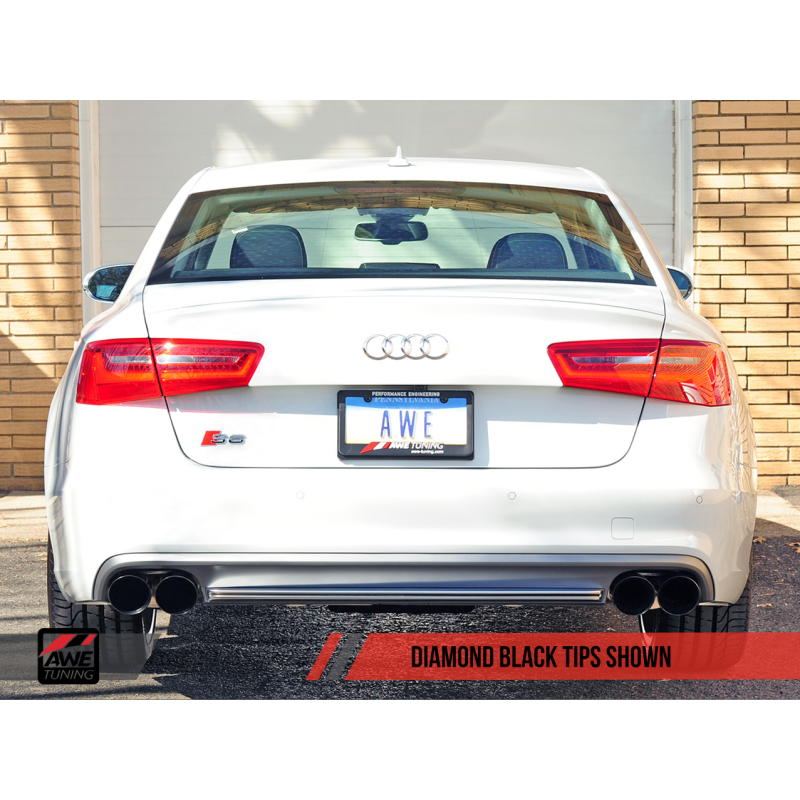 AWE Tuning Audi C7 / C7.5 S6 4.0T Touring Edition Exhaust - Diamond Black Tips