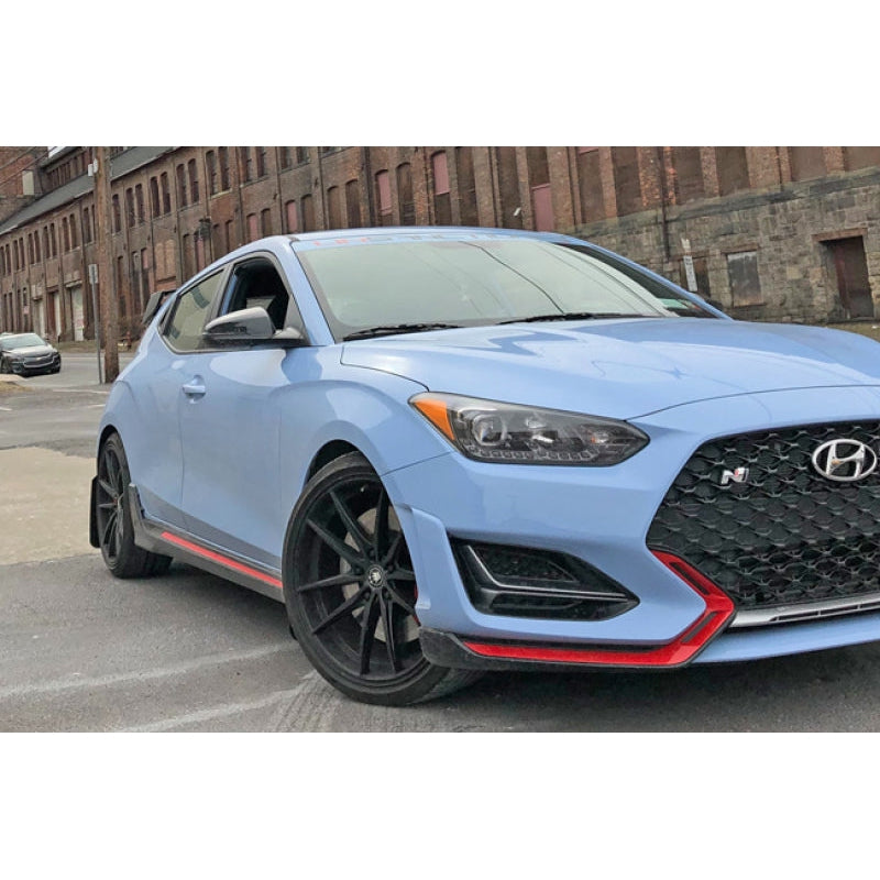 Rally Armor 19-22 Hyundai Veloster N Black UR Mud Flap w/ White Logo - T1 Motorsports