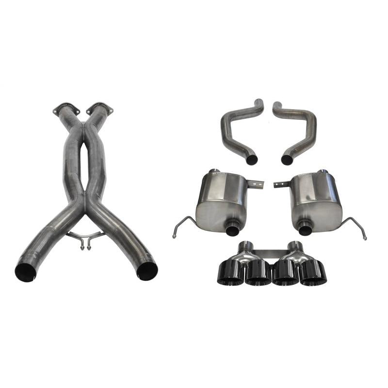 Corsa 15-19 Chevy Corvette Z06 3in Cat Back Exhaust, Black Pro-Series Quad 4.5in Tip (Xtreme)