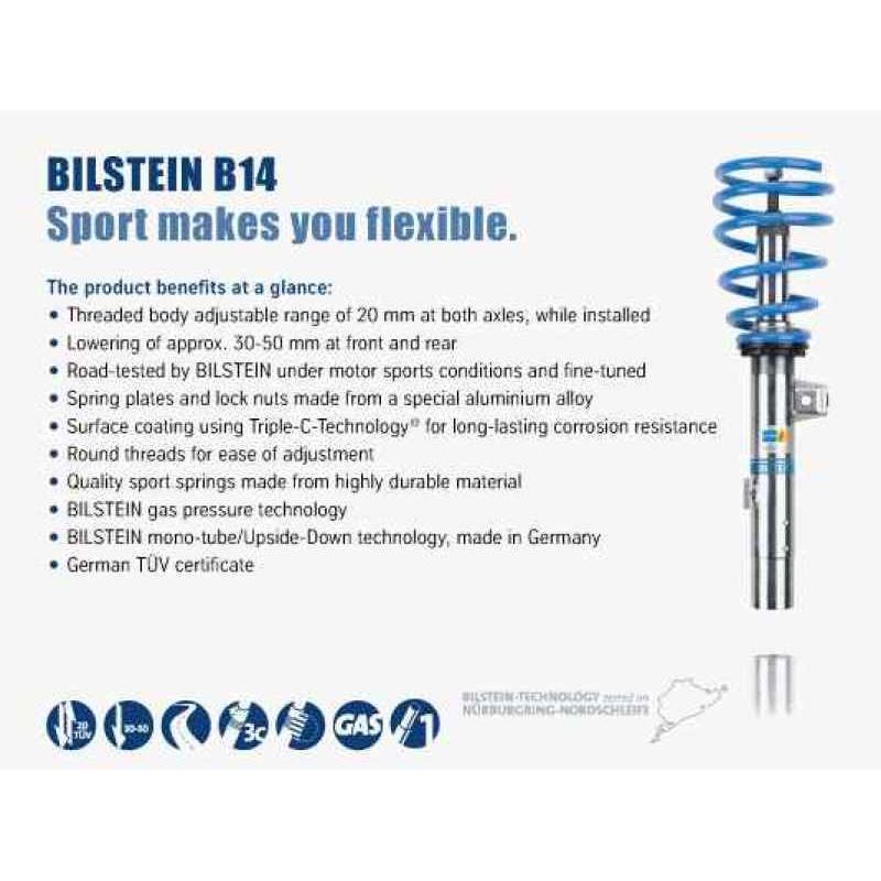Bilstein B14 2008 Audi TT Quattro Base Front and Rear Suspension Kit
