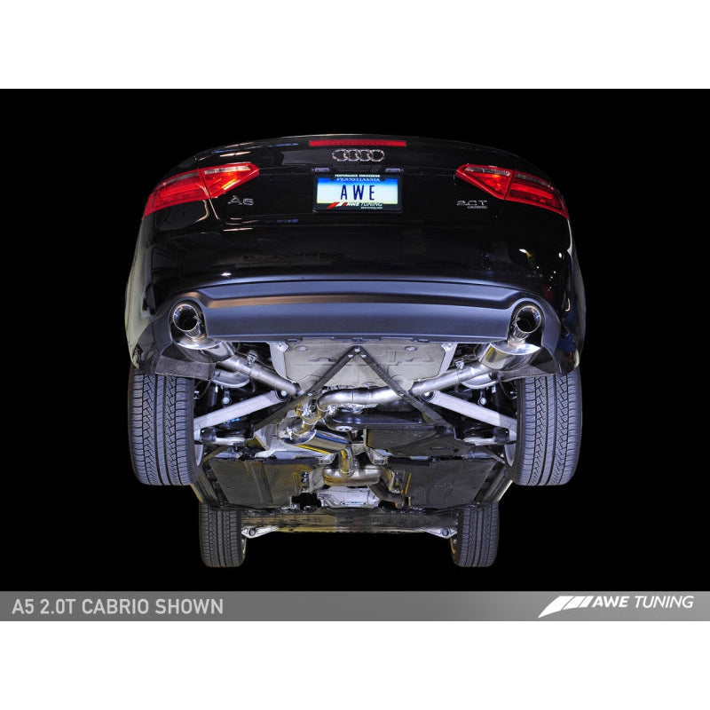 AWE Tuning Audi B8 A5 2.0T Touring Edition Exhaust - Dual Outlet Polished Silver Tips